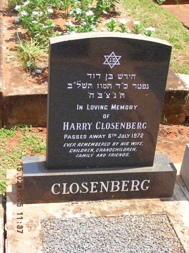 CLOSENBERG Harry -1972