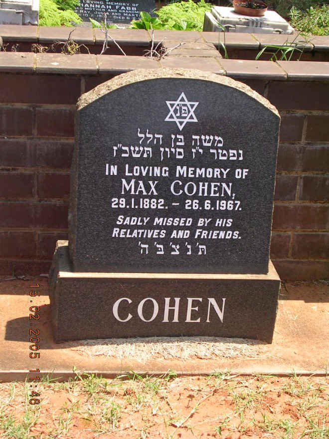 COHEN Max 1882-1967