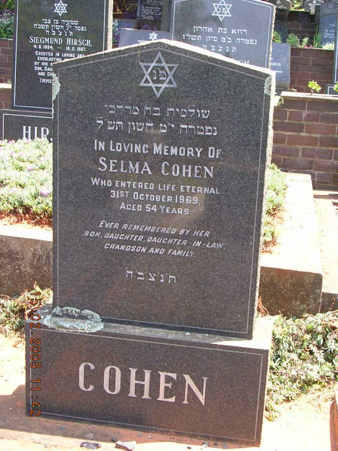 COHEN Selma -1969