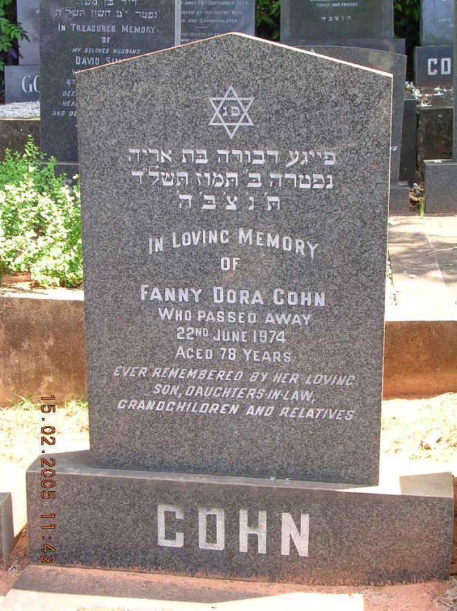 COHN Fanny Dora -1974