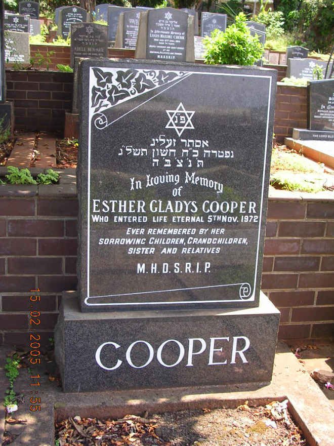 COOPER Esther Gladys -1972
