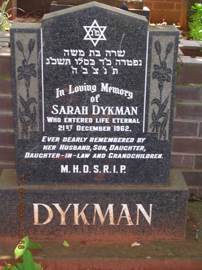 DYKMAN Sarah -1962