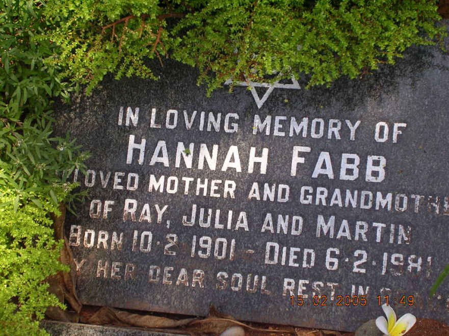 FABB Hannah 1901-1981