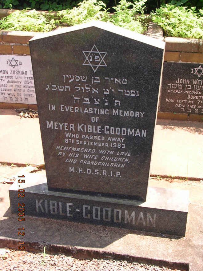 GOODMAN Meyer, KIBLE -1963