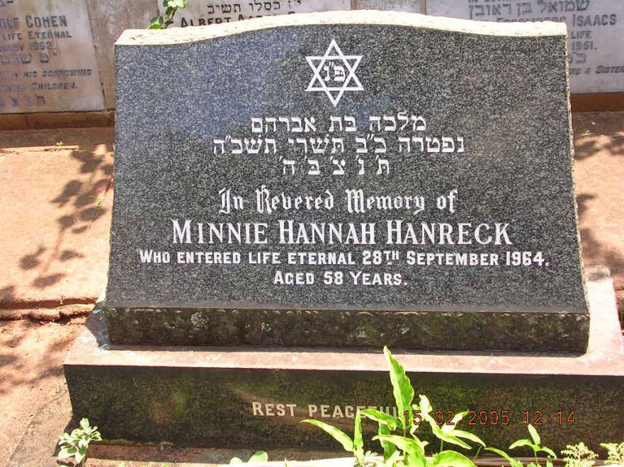 HANRECK Minnie Hannah -1964