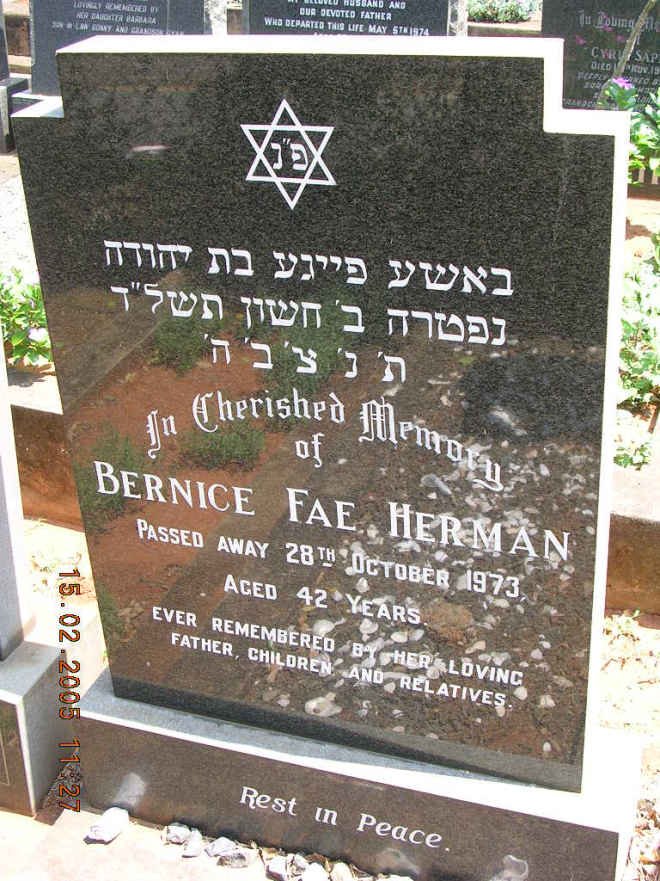 HERMAN Bernice Fae -1973