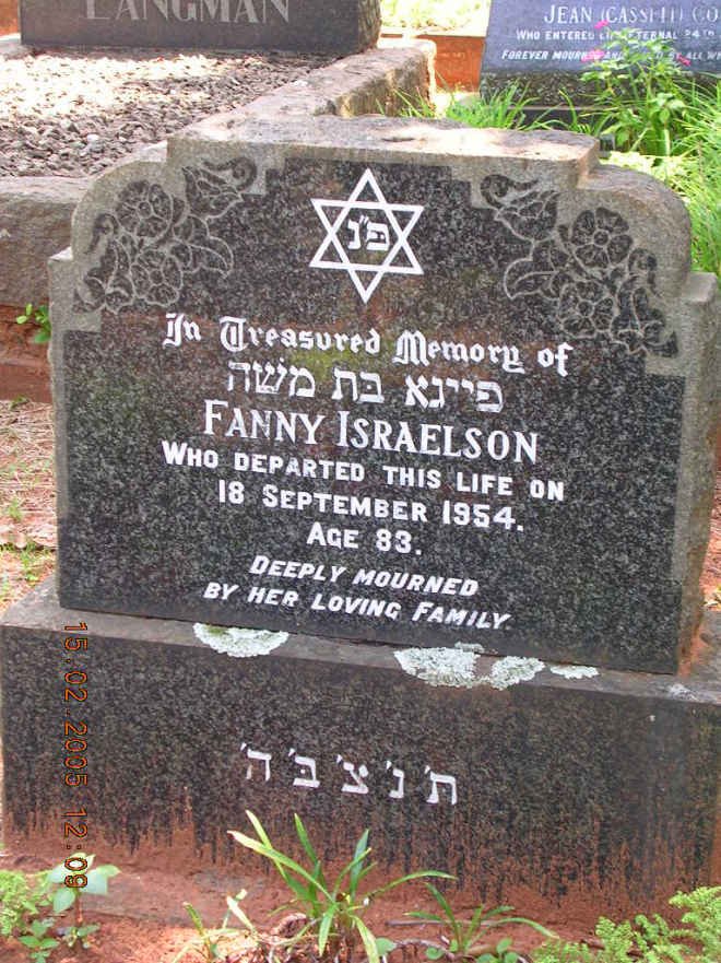 ISRAELSON Fanny -1954