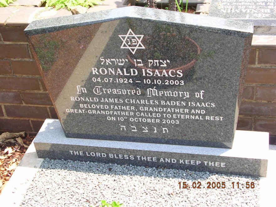 ISAACS Ronald James Charles Baden 1924-2003