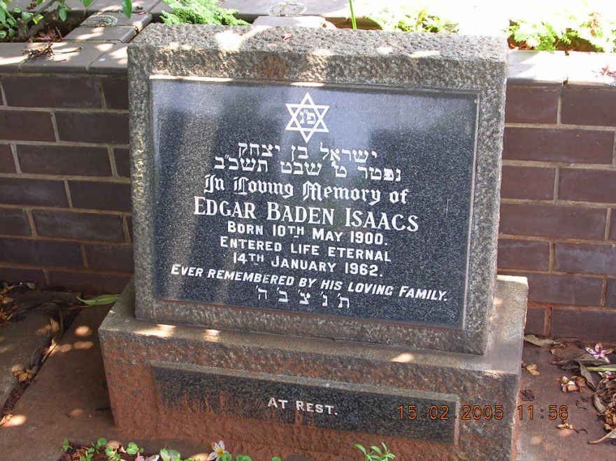 ISAACS Edgard Baden 1900-1962