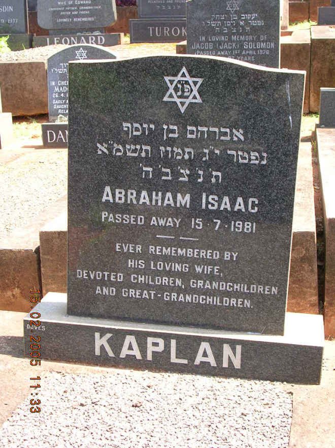 KAPLAN Abraham Isaac -1981