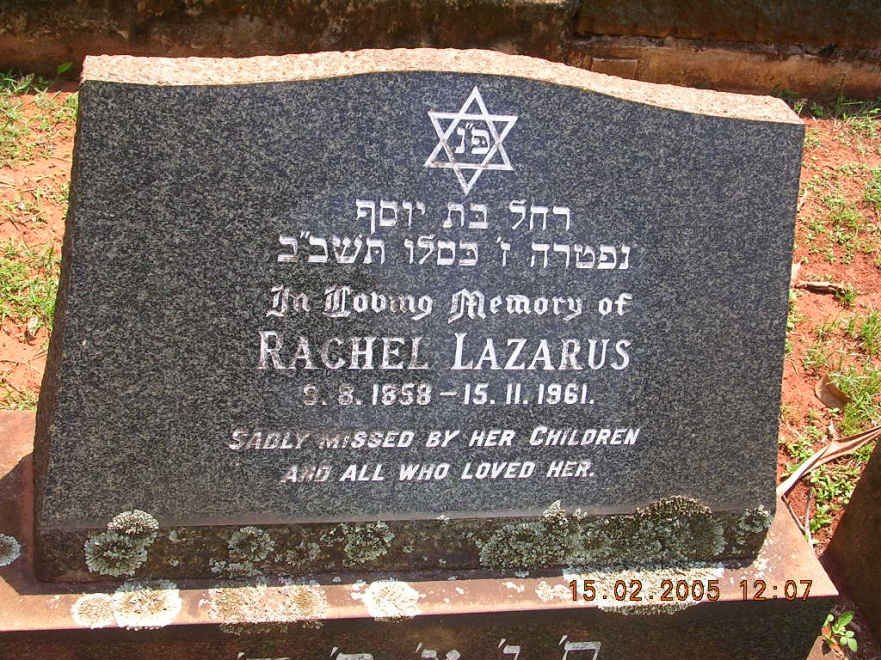 LAZARUS Rachel 1858-1961