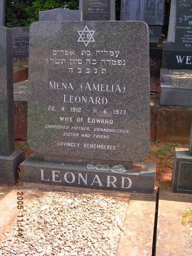 LEONARD Mena Amelia 1912-1977
