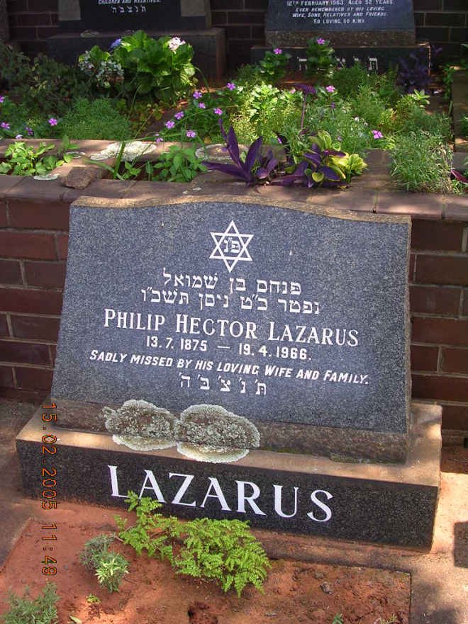 LAZARUS Philip Hector 1875-1966