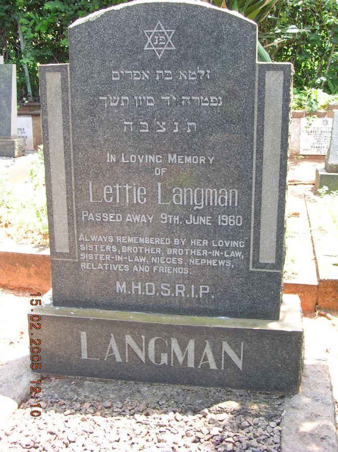 LANGMAN Lettie -1960