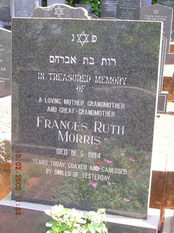 MORRIS Frances Ruth -1994