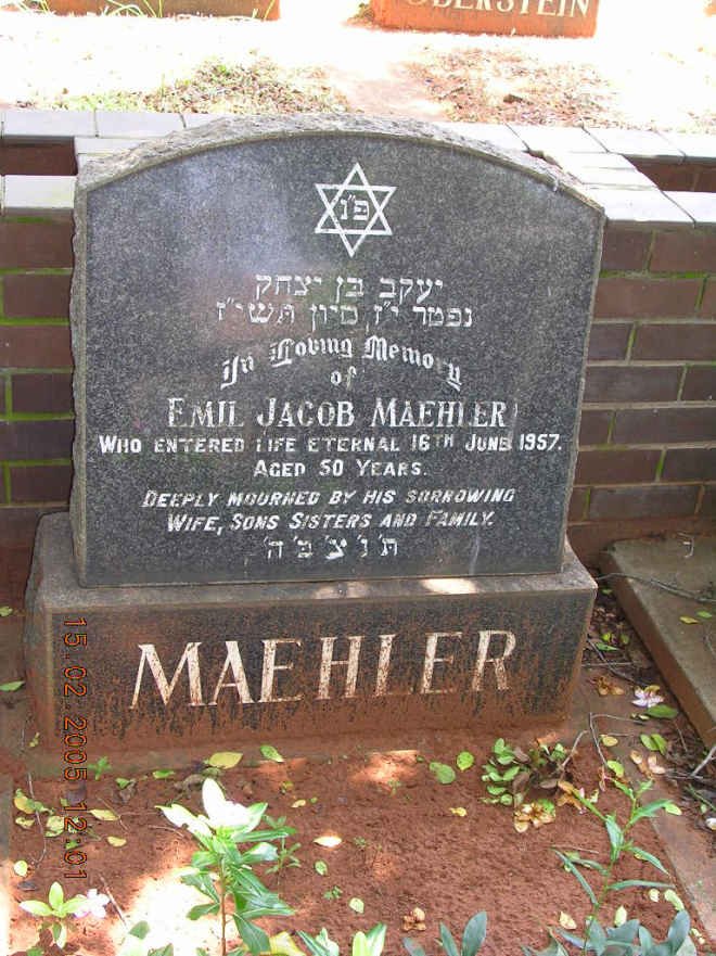 MAEHLER Emil Jacob -1957