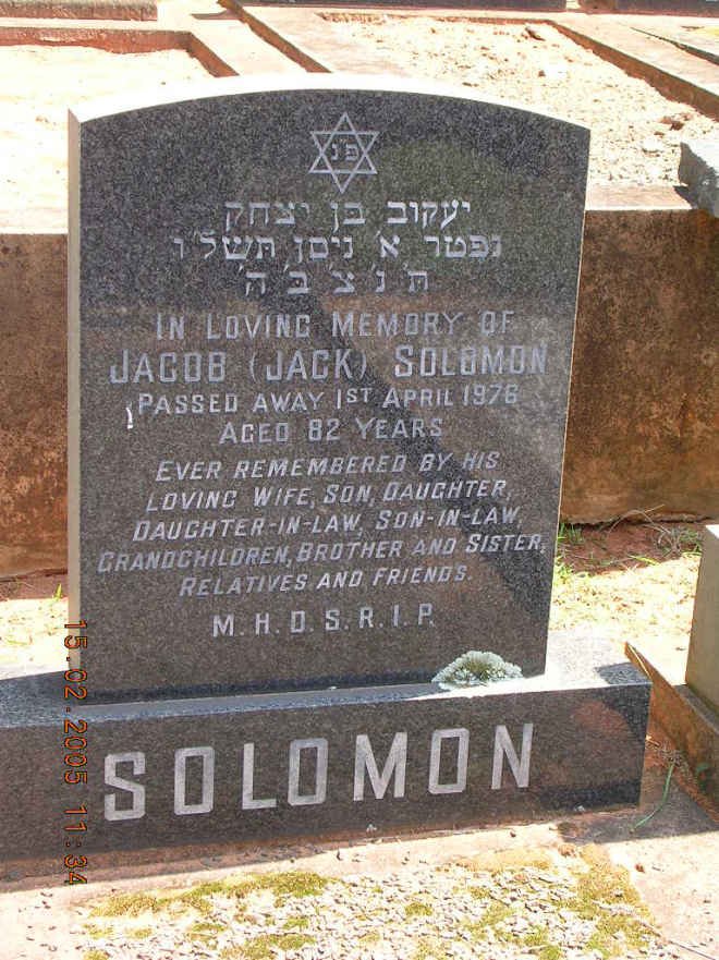 SOLOMON Jacob -1976