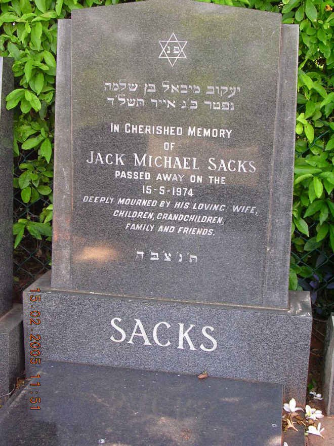 SACKS Jack Michael -1974