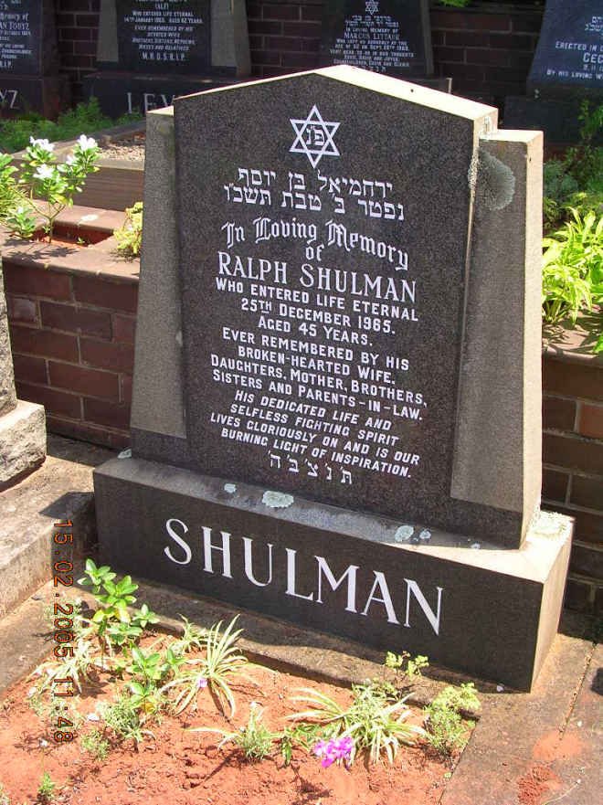 SHULMAN Ralph -1965