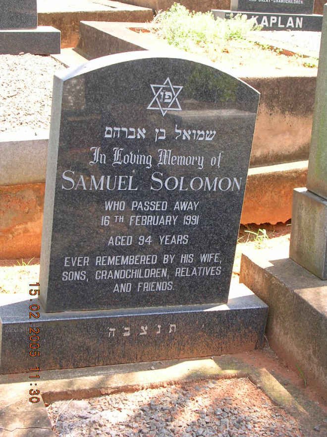 SOLOMON Samuel -1991