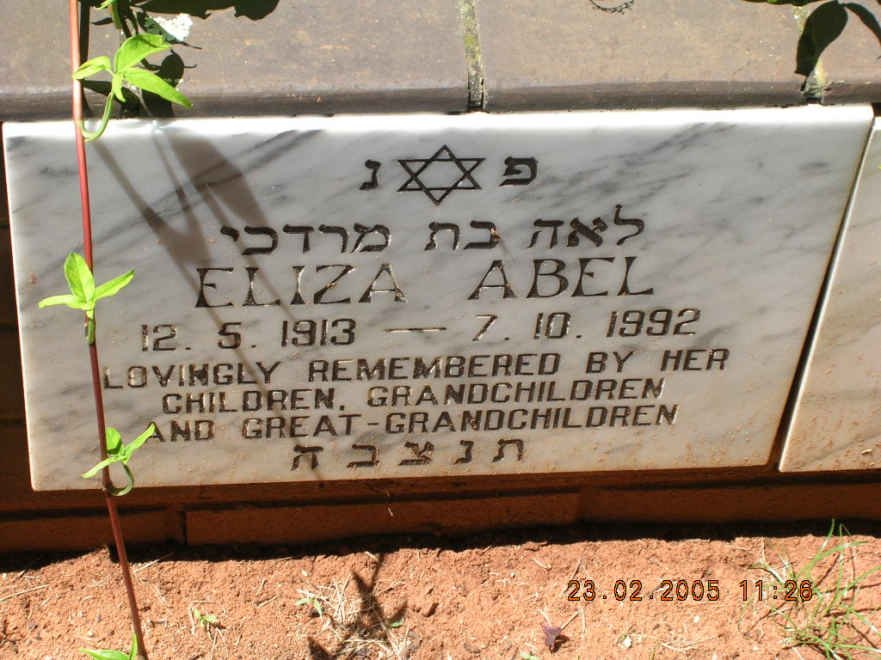ABEL Eliza 1913-1992