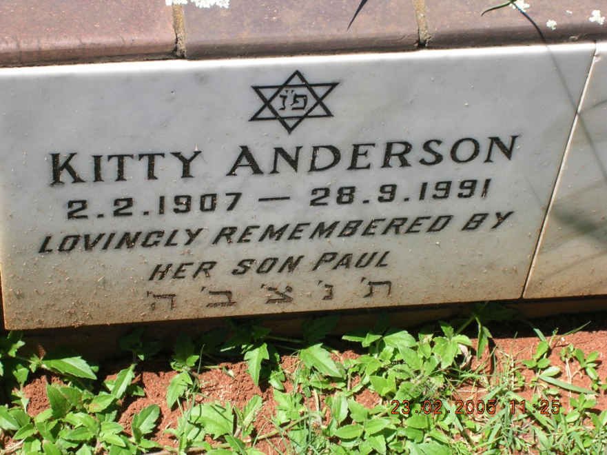 ANDERSON Kitty 1907-1991