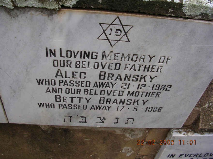 BRANSKY Alex -1982 &amp; Betty -1986