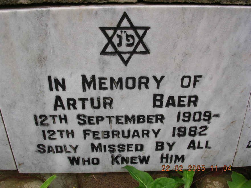 BAER Artur 1909-1982