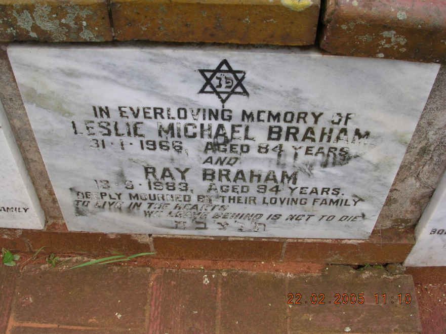 BRAHAM Leslie Michael -1966 :: BRAHAM Ray -1983