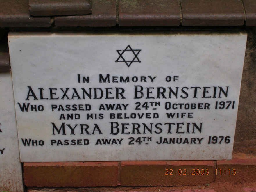 BERNSTEIN Alexander -1971 &amp; Myra -1976