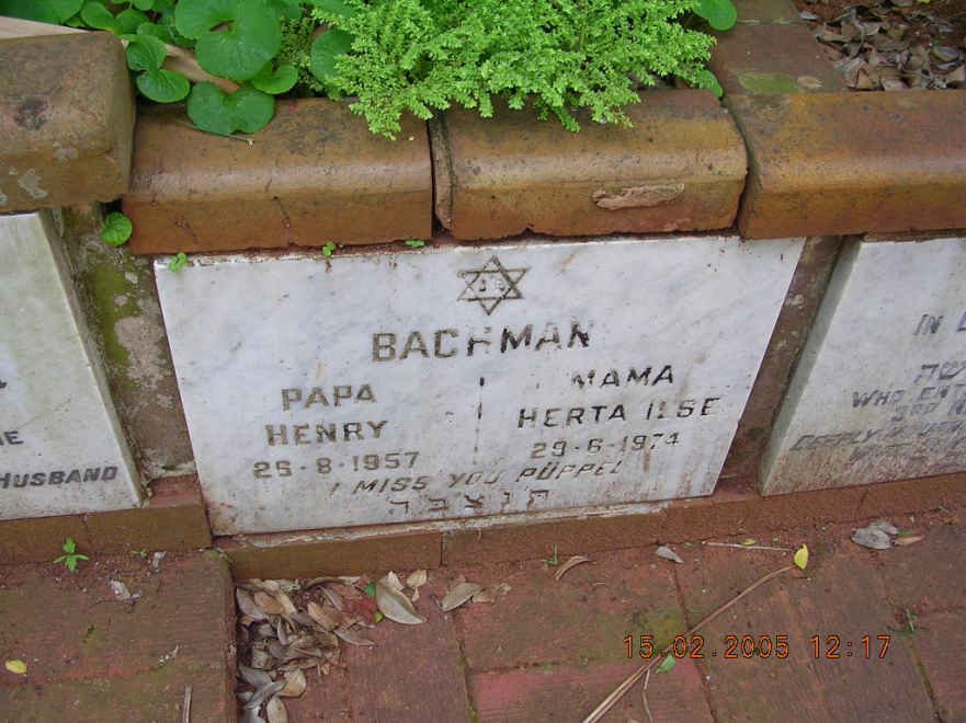 BACHMAN Henry -1957 &amp; Herta Ilse -1974