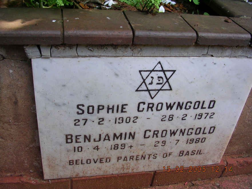 CROWNGOLD Benjamin 1894?-1980 &amp; Sophie 1902-1972