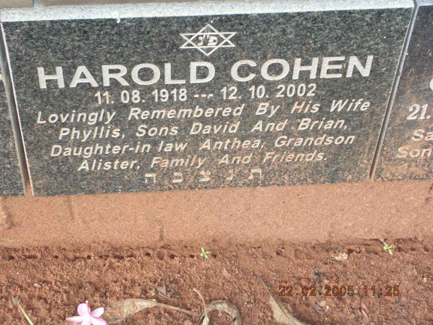 COHEN Harold 1918-2002