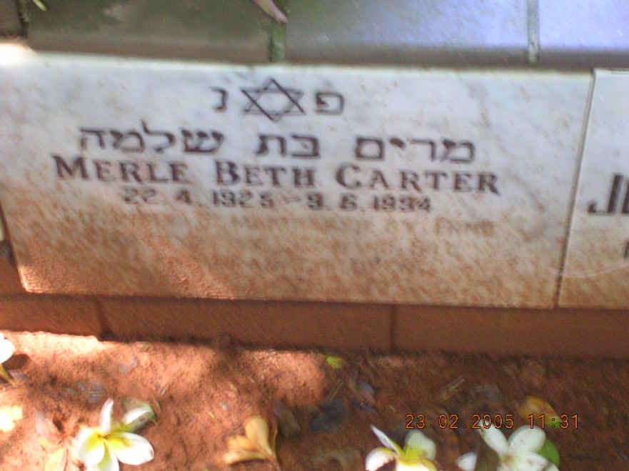 CARTER Merle Beth 1925-1934