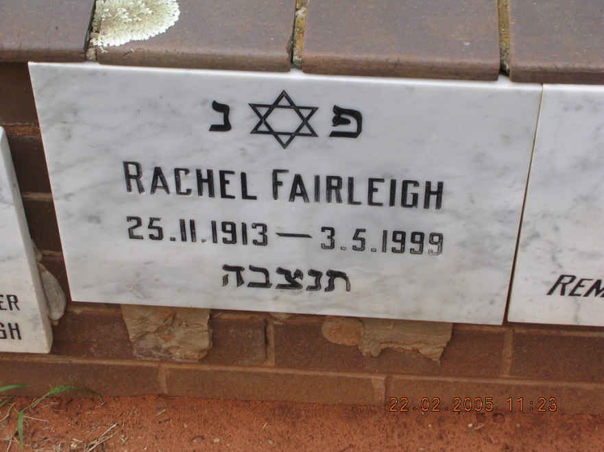FAIRLEIGH Rachel 1913-1999