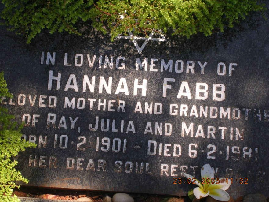 FABB Hannah 1901-1981