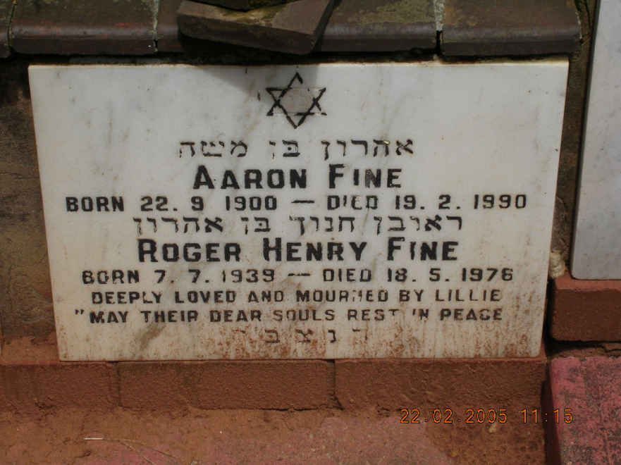 FINE Aaron 1900-1990 :: FINE Roger Henry 1939-1976