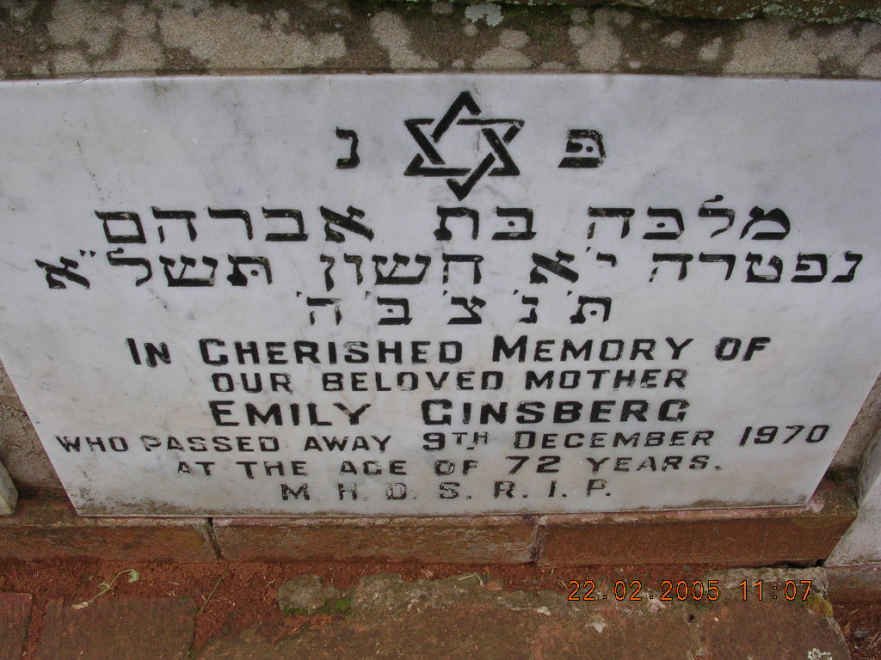 GINSBERG Emily -1970