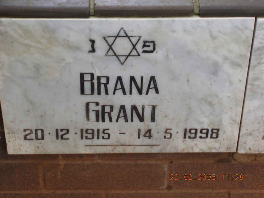 GRANT Brana 1915-1998