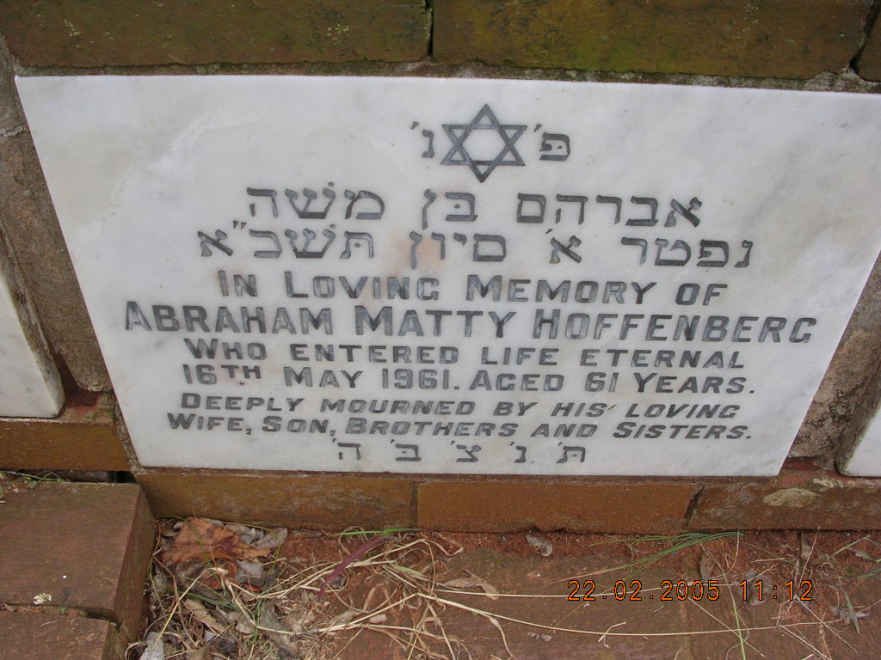 HOFFENBERG Abraham Matty -1961