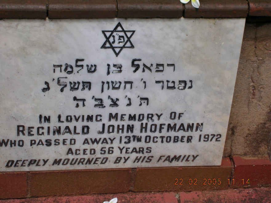 HOFMANN Reginald John -1972