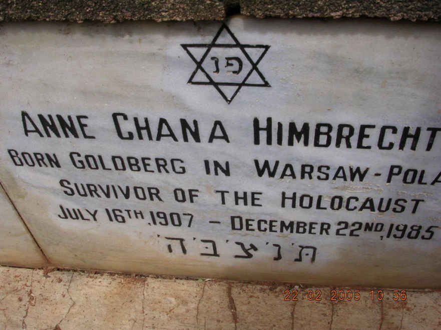 HIMBRECHT Anne Chana nee GOLDBERG 1907-1985