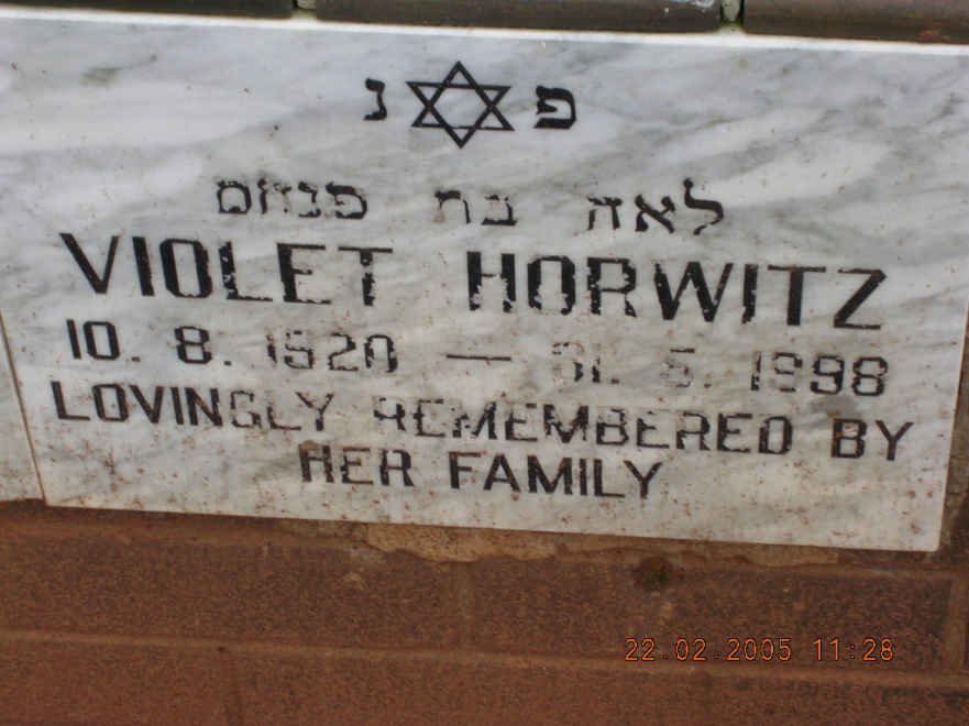 HORWITZ Violet 1920-1998