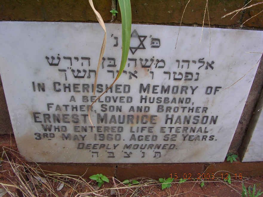 HANSON Ernest Maurice -1960