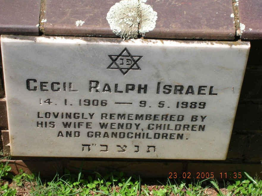 ISRAEL Cecil Ralph 1906-1989