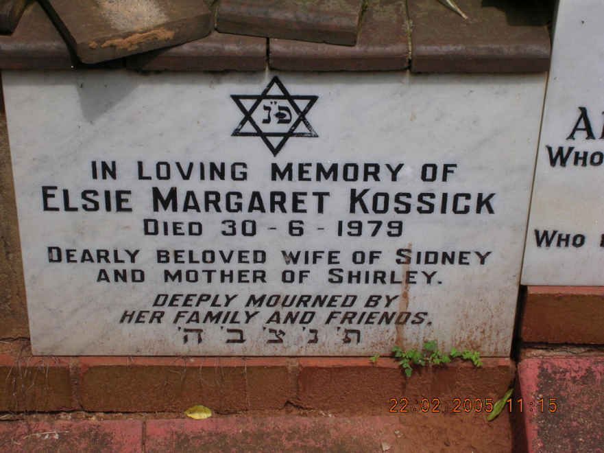 KOSSICK Elsie Margaret -1979