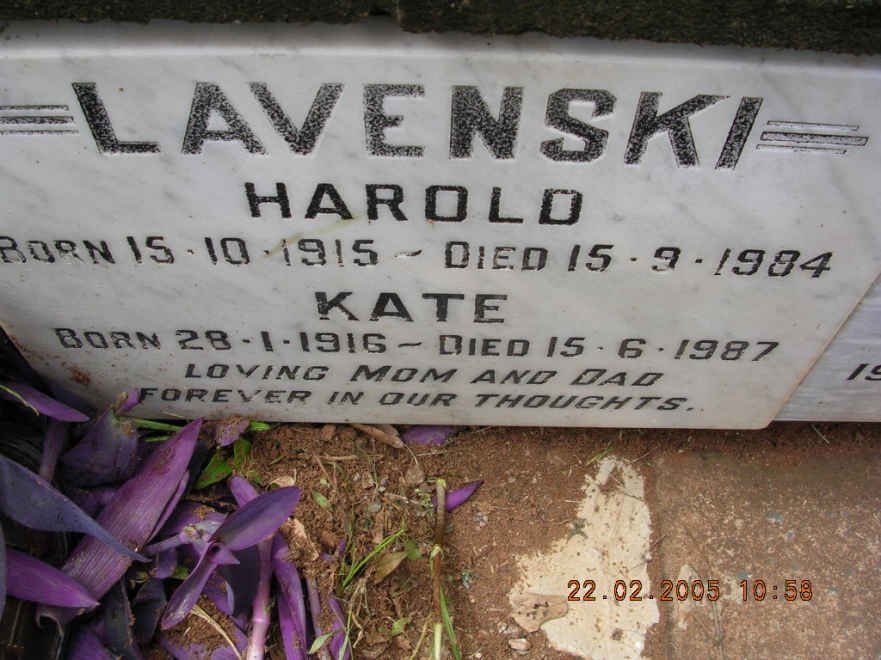 LAVENSKI Harold 1915-1984 &amp; Kate 1916-1987