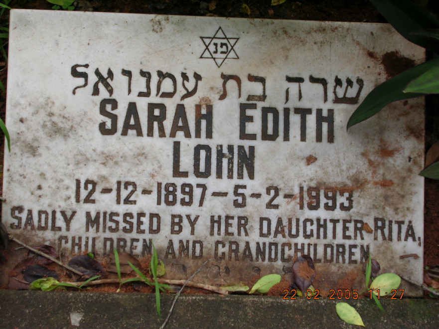 LOHN Sarah Edith 1897-1993