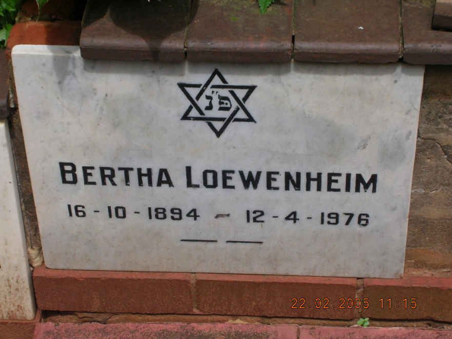 LOEWENHEIM Bertha 1894-1976
