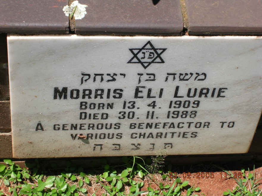 LURIE Morris Eli 1909-1988